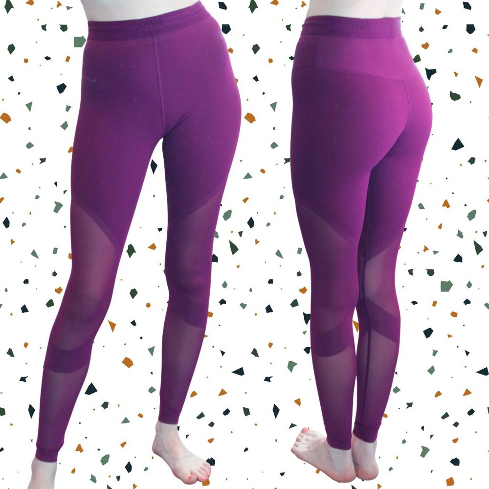 Nike Dri Fit Purple Mesh Leggings